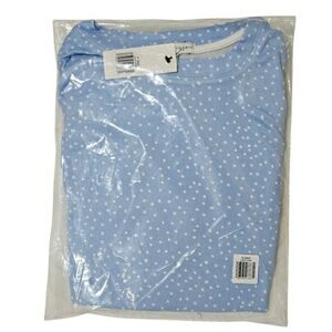 PJ Salvage Pajama Set Long Sleeve & Boxer Shorts Dots Light Periwinkle Blue NWT